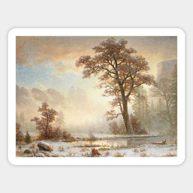 Valley of the Yosemite - First Snowfall of the Year by Albert Bierstadt Magnet by Classic Art Stall